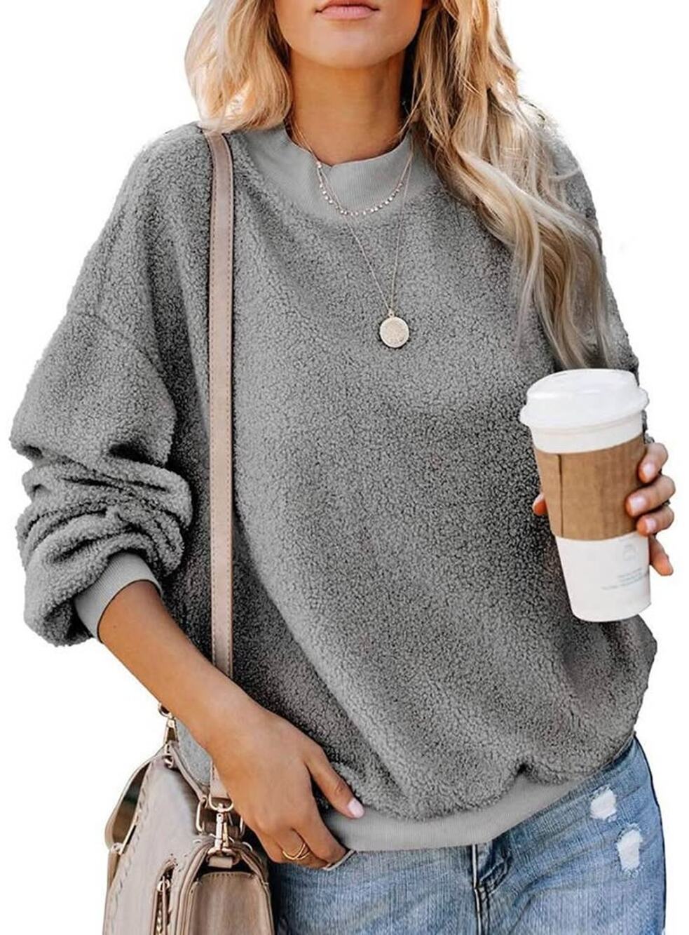Fuzzy Sweater Gray XL